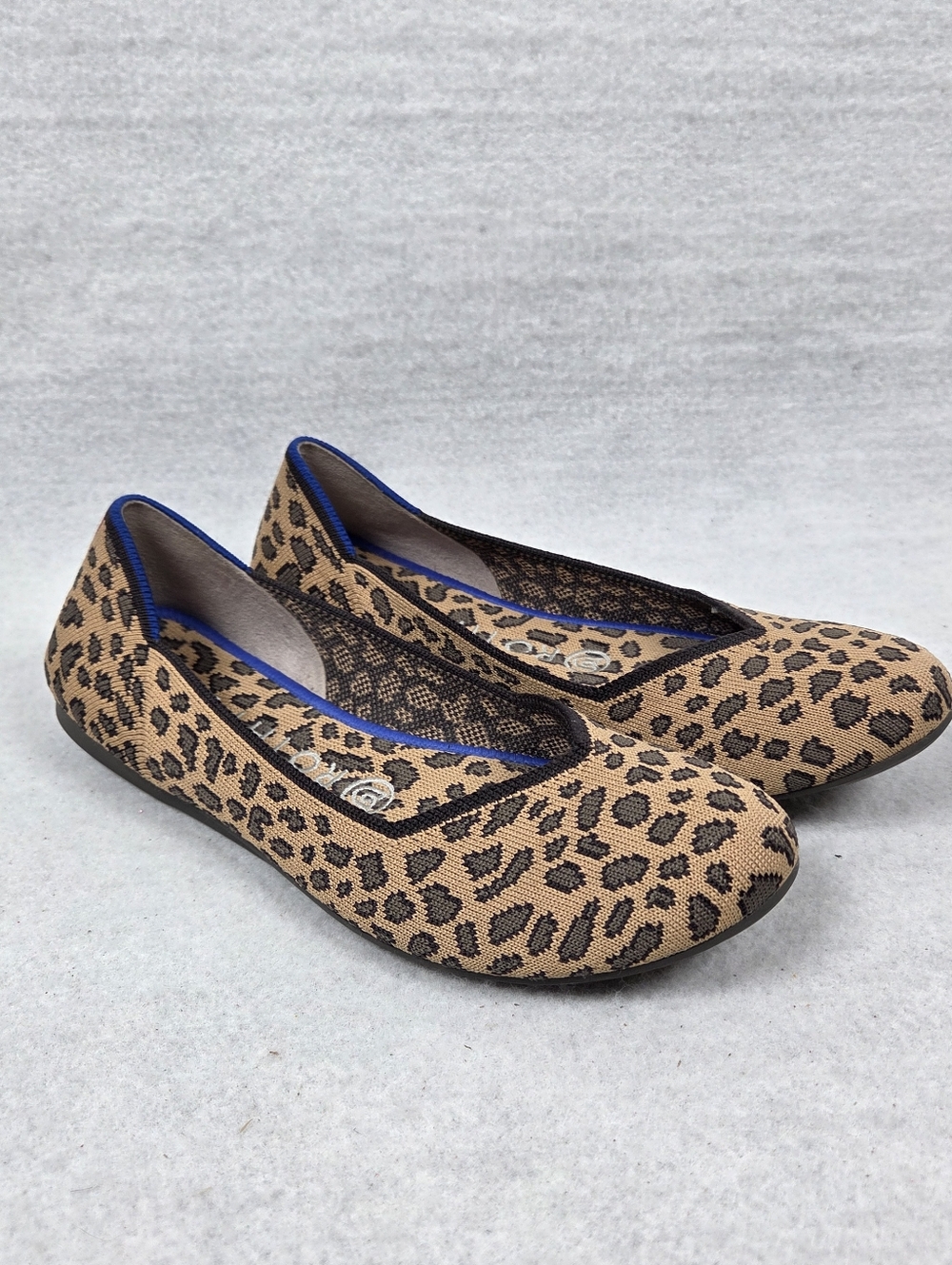 Rothy’s Round Toe Ballet Flats Spotted Cheetah Leopard Print Women’s 7 Brown
